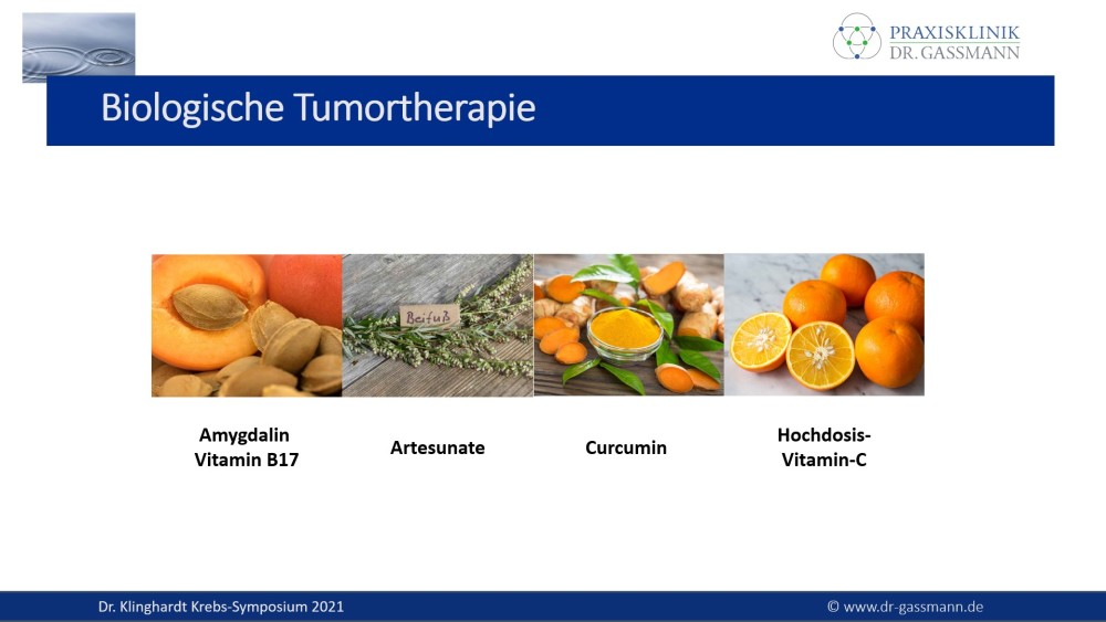 Biologische Tumortherapie bestehend aus Amygdalin / Vitamin B17, Artesunate, Curcumin, Hochdosis-Vitamin-C
