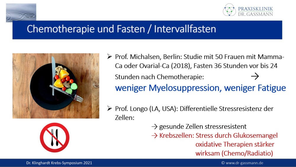Fasten unterstützt die Chemotherapie und reduziert die Nebenwirkungen dieser.